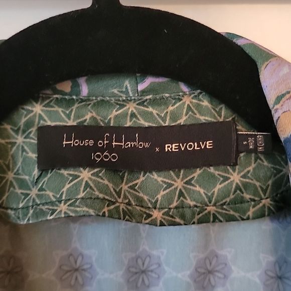 House of Harlow 1960 Green Patterned Wrap Jacket - Picture 6 of 9